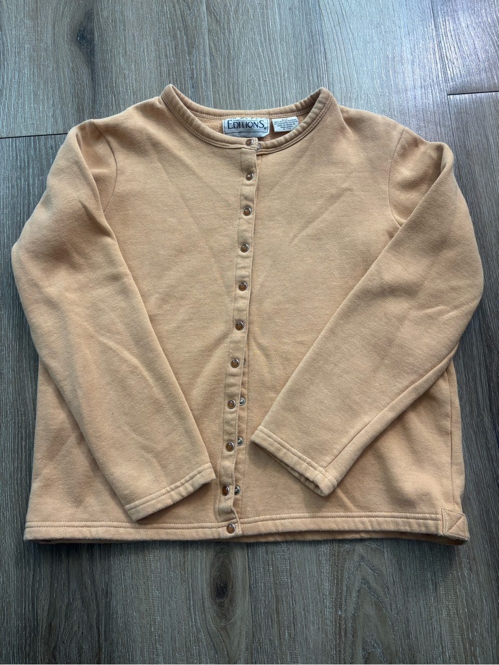 Basic Editions Tan Button-Front Cardigan Sweater